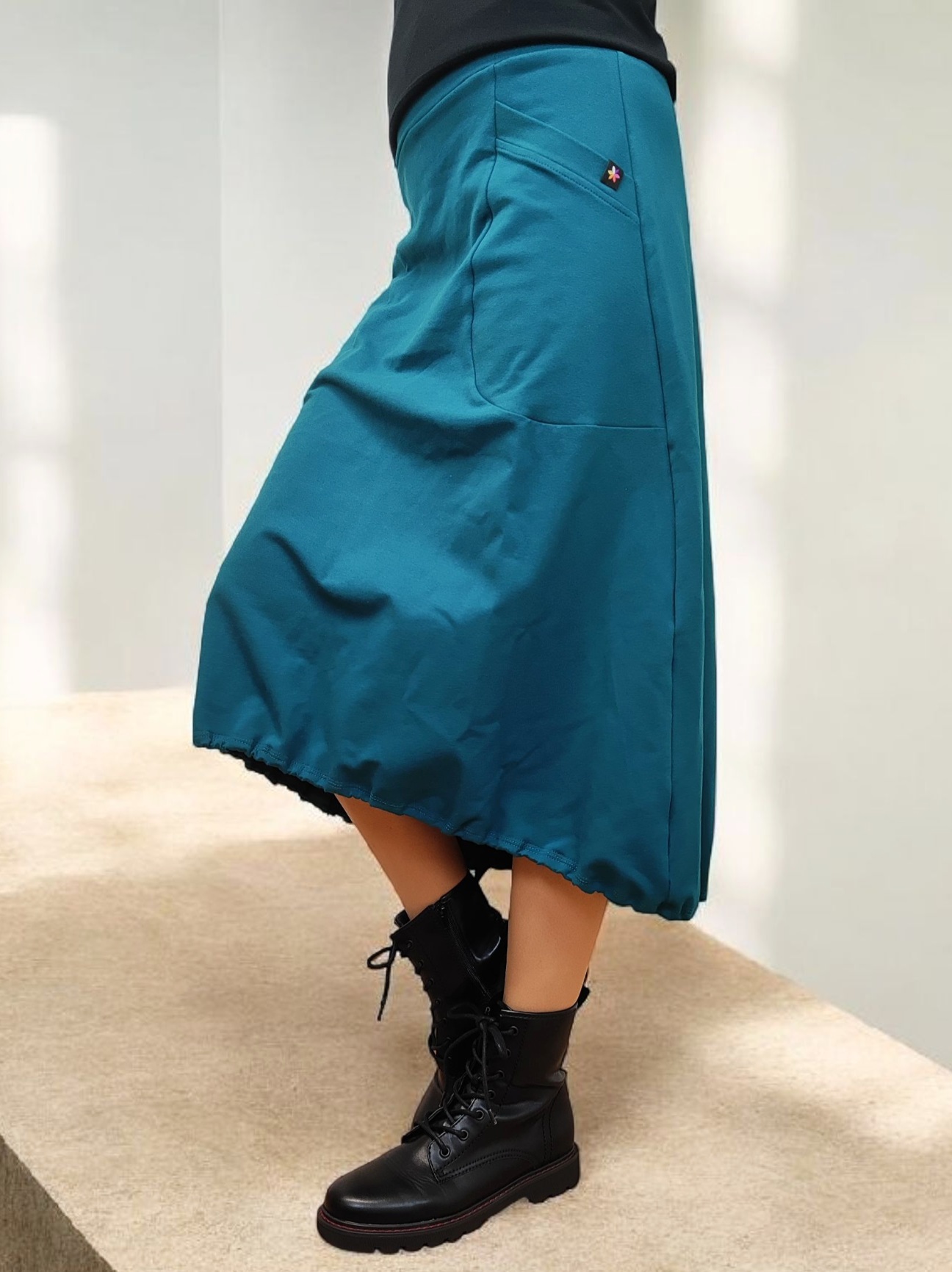 bavlněná sukně z úpletu s elastanem